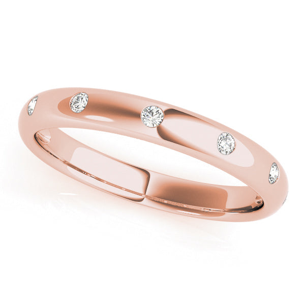 14K Rose Gold Multi-Diamond Stackable Ring