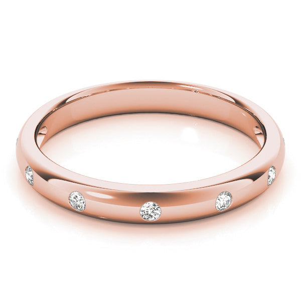 14K Rose Gold Multi-Diamond Stackable Ring