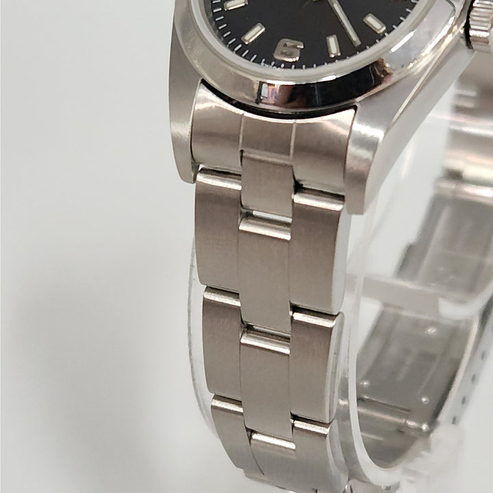 Rolex Oyster  Perpetual 26mm Ref.76080 SS Black Dial Classic Ladies Watch