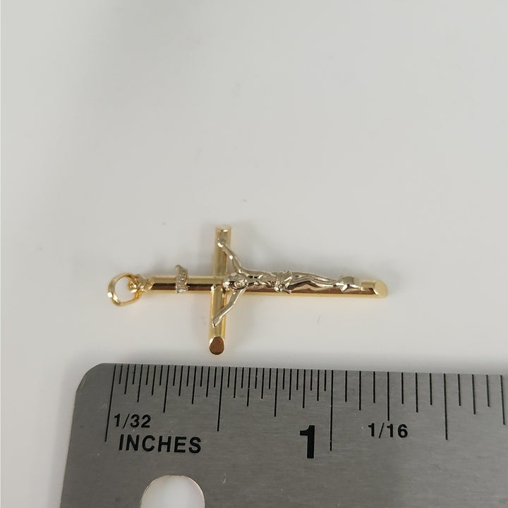 14k Yellow Gold Crucifix Cross Religious Jesus Pendant