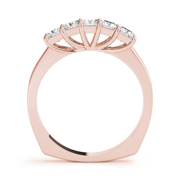 14K Rose Gold Square Diamond Wedding Ring
