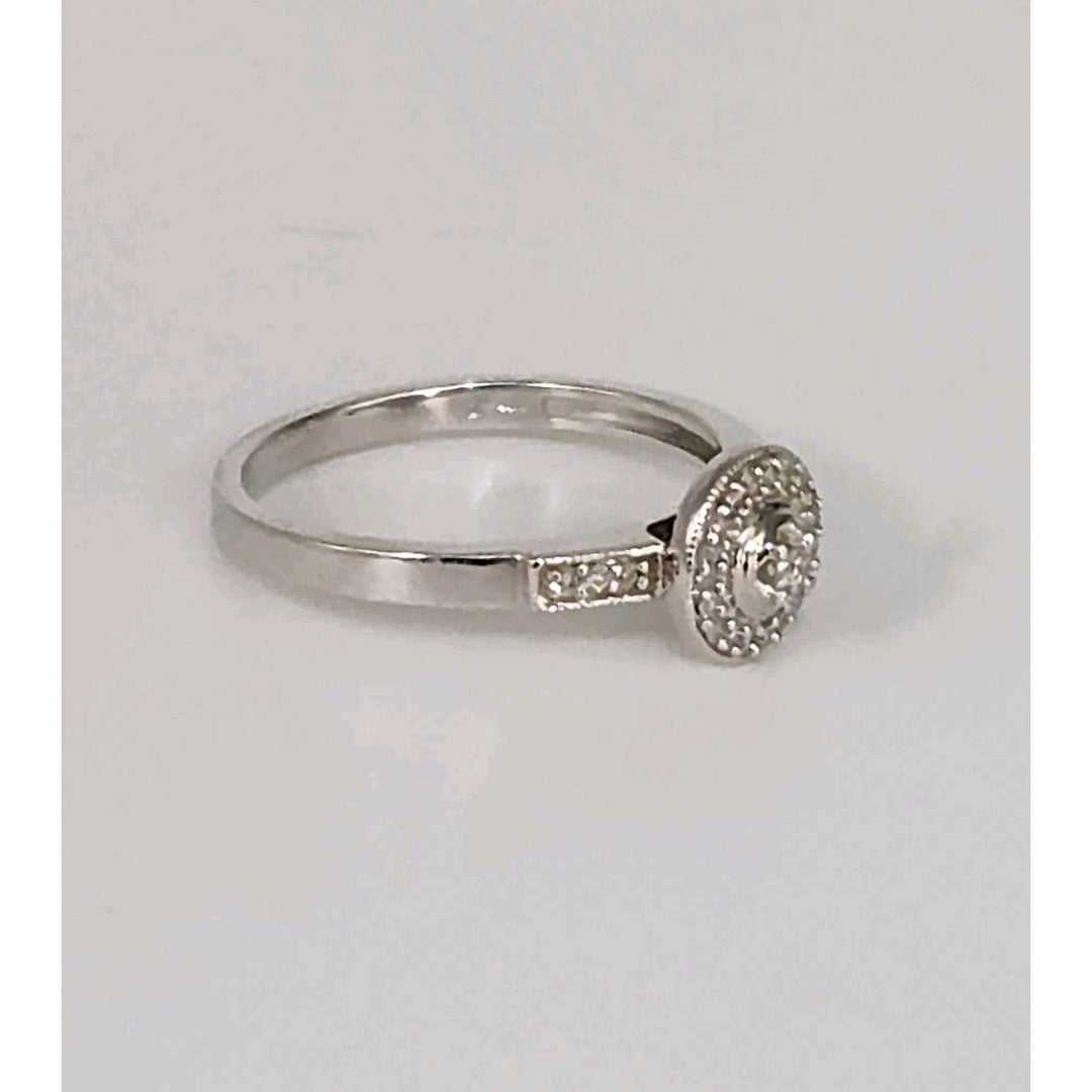 10k White Gold And Diamonds Princess Ring Size 6.5