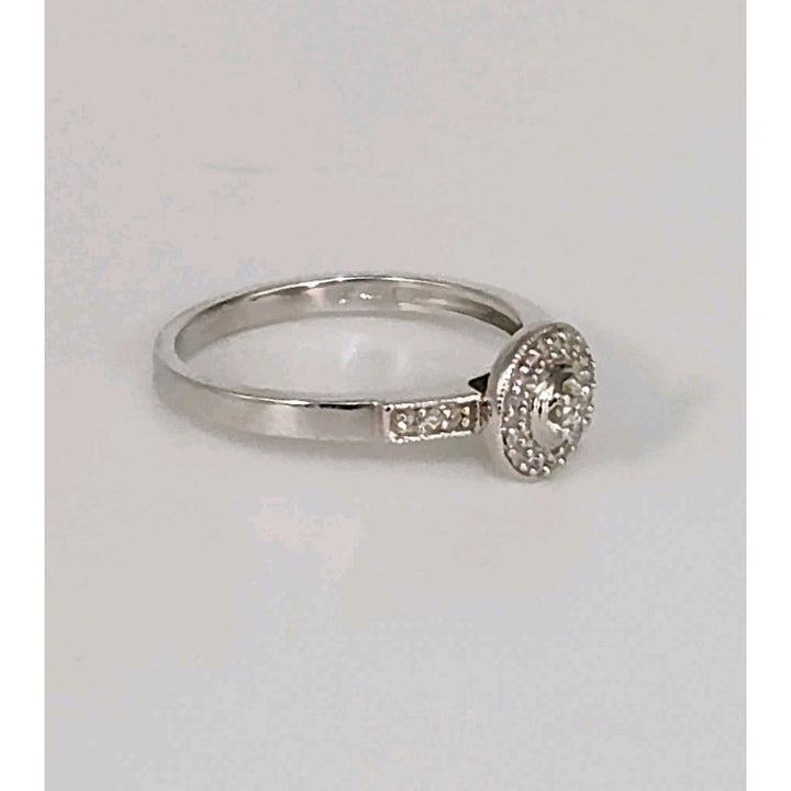 10k White Gold And Diamonds Princess Ring Size 6.5