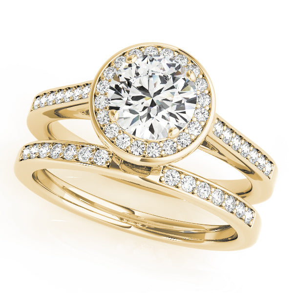 14K Yellow Gold 1 7/8 ct tw Halo Diamond Engagement Ring