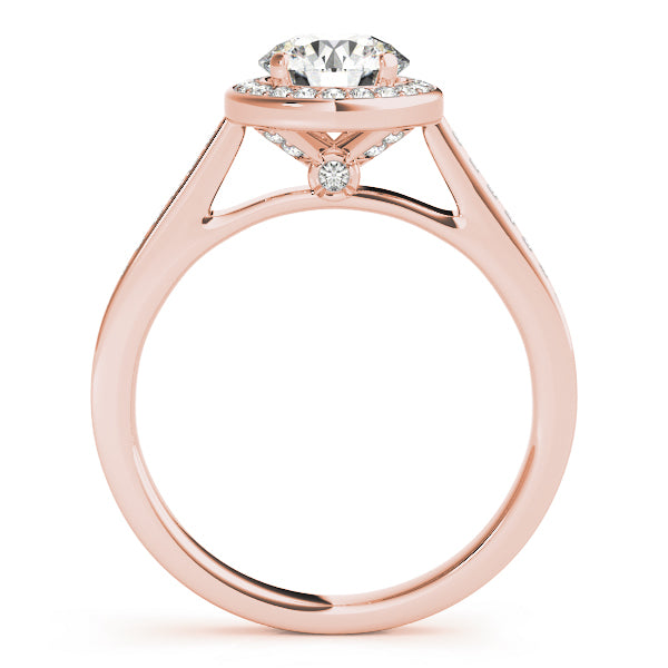 14K Rose Gold 1 7/8 ct tw Halo Diamond Engagement Ring