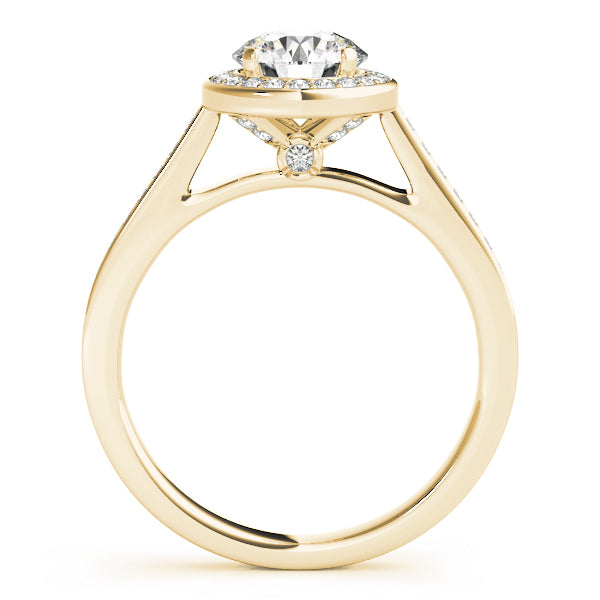 14K Yellow Gold 1 7/8 ct tw Halo Diamond Engagement Ring