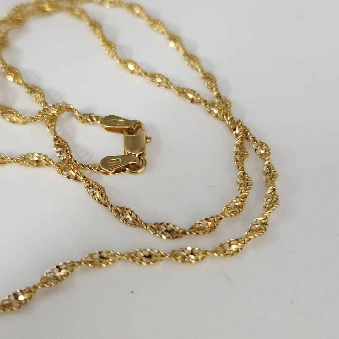 14k Yellow Gold Rope Chain Necklace 18"