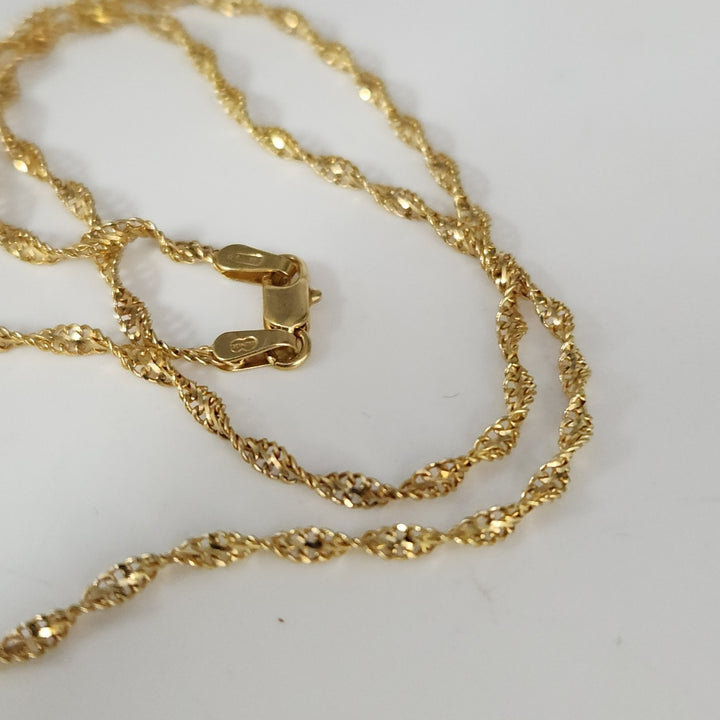 14k Yellow Gold Rope Chain Necklace 18"