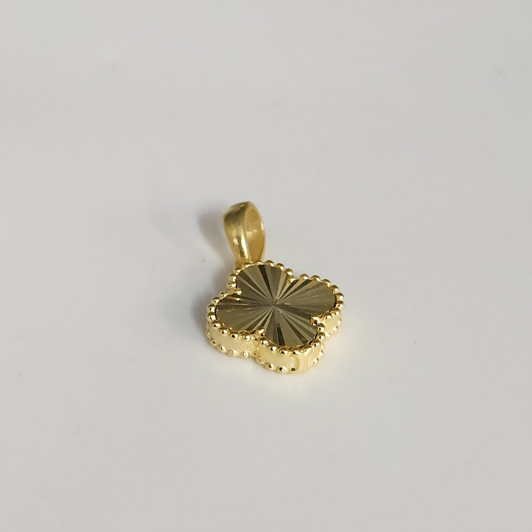 Elegant Sterling Silver Gold Finish Clover Charm