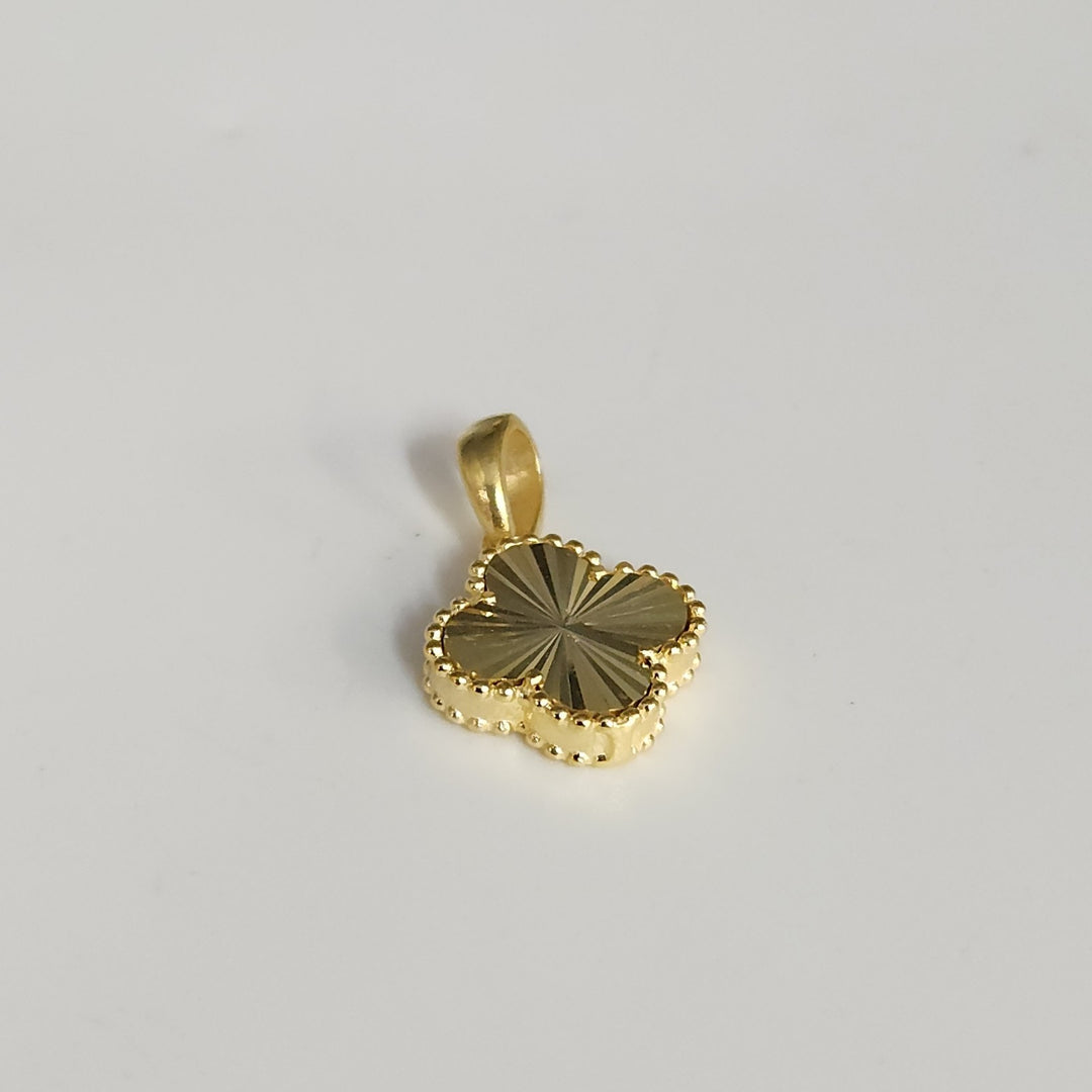 Elegant Sterling Silver Gold Finish Clover Charm
