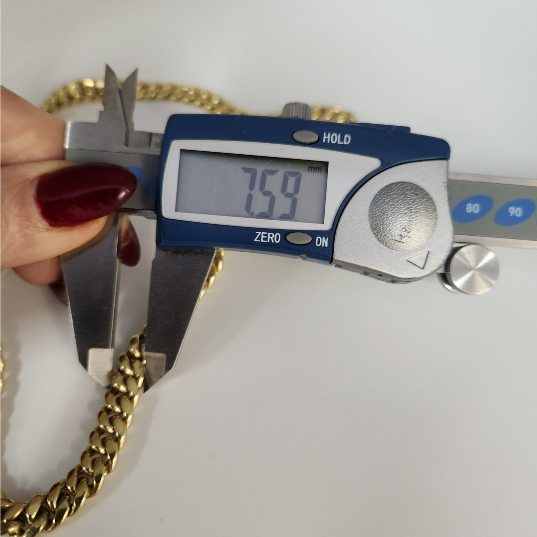 10k Yellow Gold Cuban Link Chain Necklace 22"