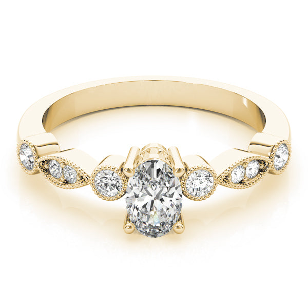 14K Yellow Gold Lab Diamond Oval Fashion Ring