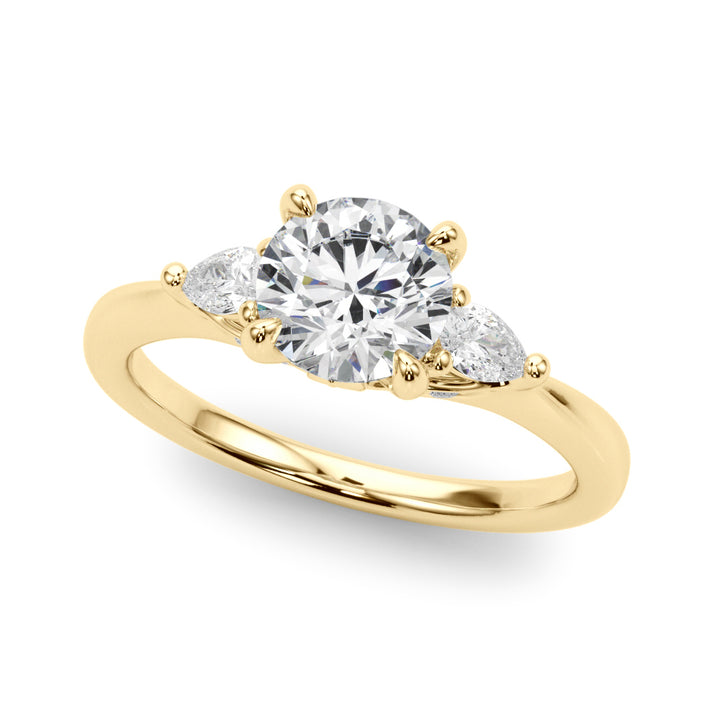 14K Yellow Gold Lab Diamond 3-Stone Ring