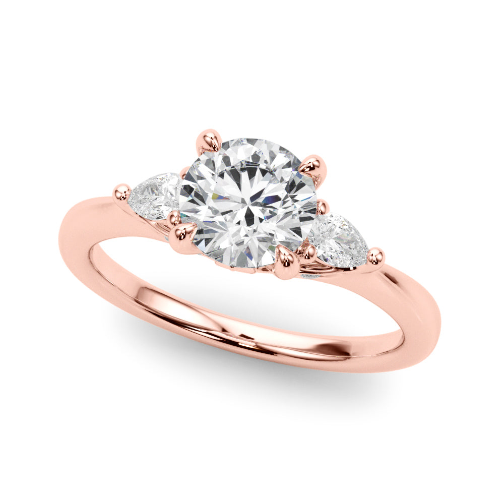 14K Rose Gold Lab Diamond 3-Stone Ring