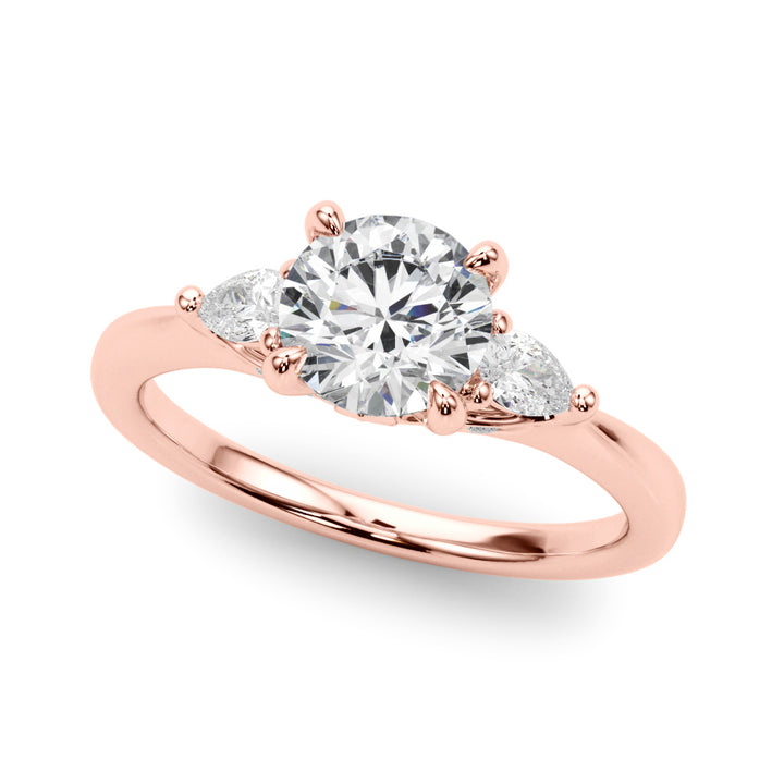 14K Rose Gold Lab Diamond 3-Stone Ring