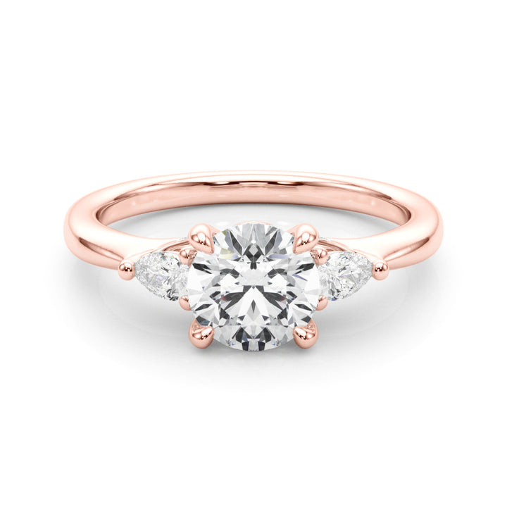 14K Rose Gold Lab Diamond 3-Stone Ring