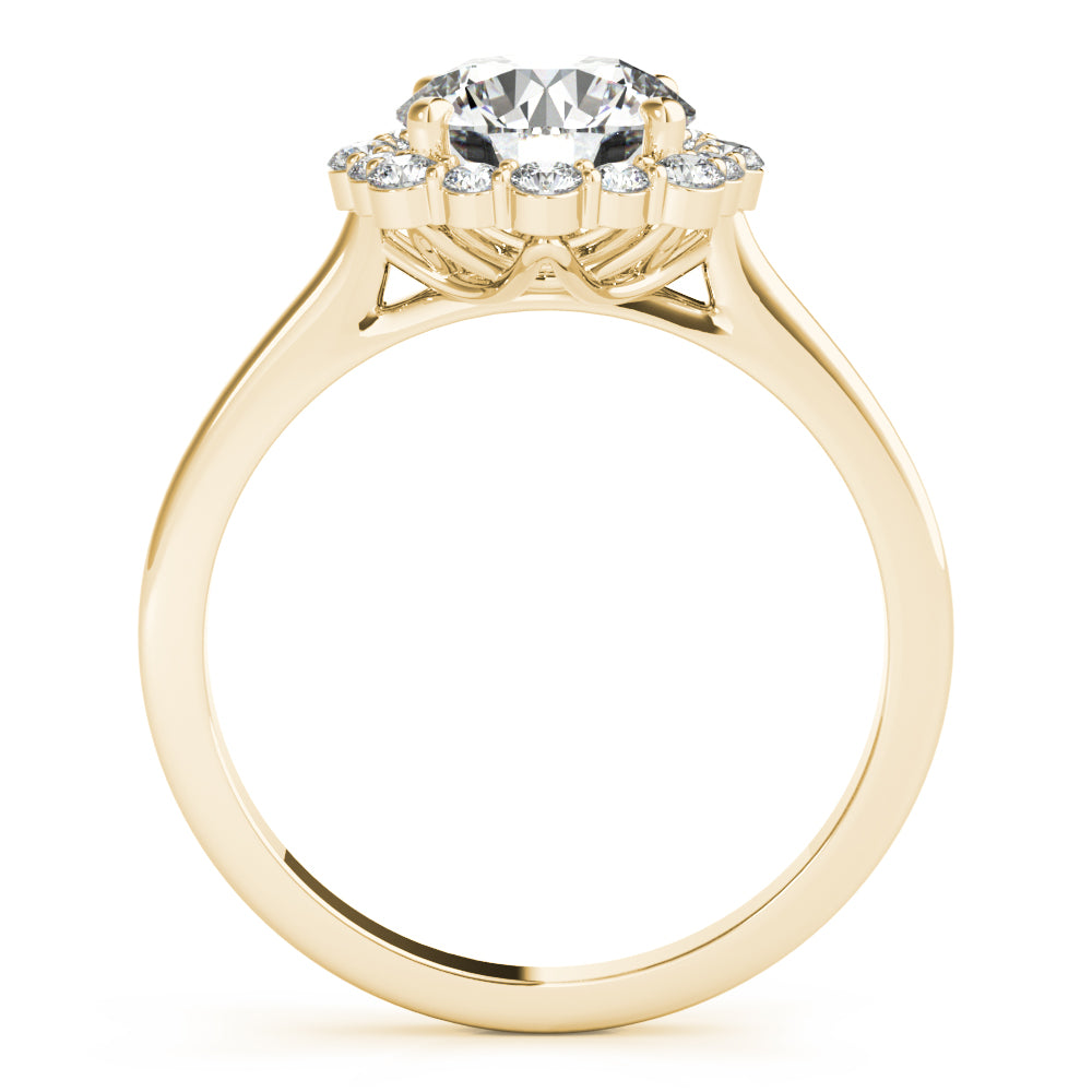 14K Yellow Gold 1 CT Diamond Halo Engagement Ring