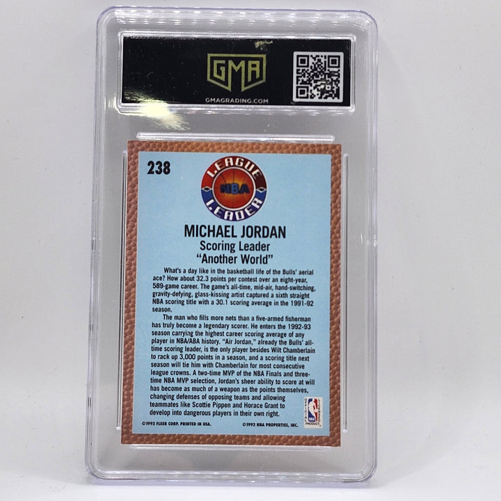1992 Fleer Michael Jordan #238 League Leader GMA 8.5 NM-MT+ Chicago Bulls