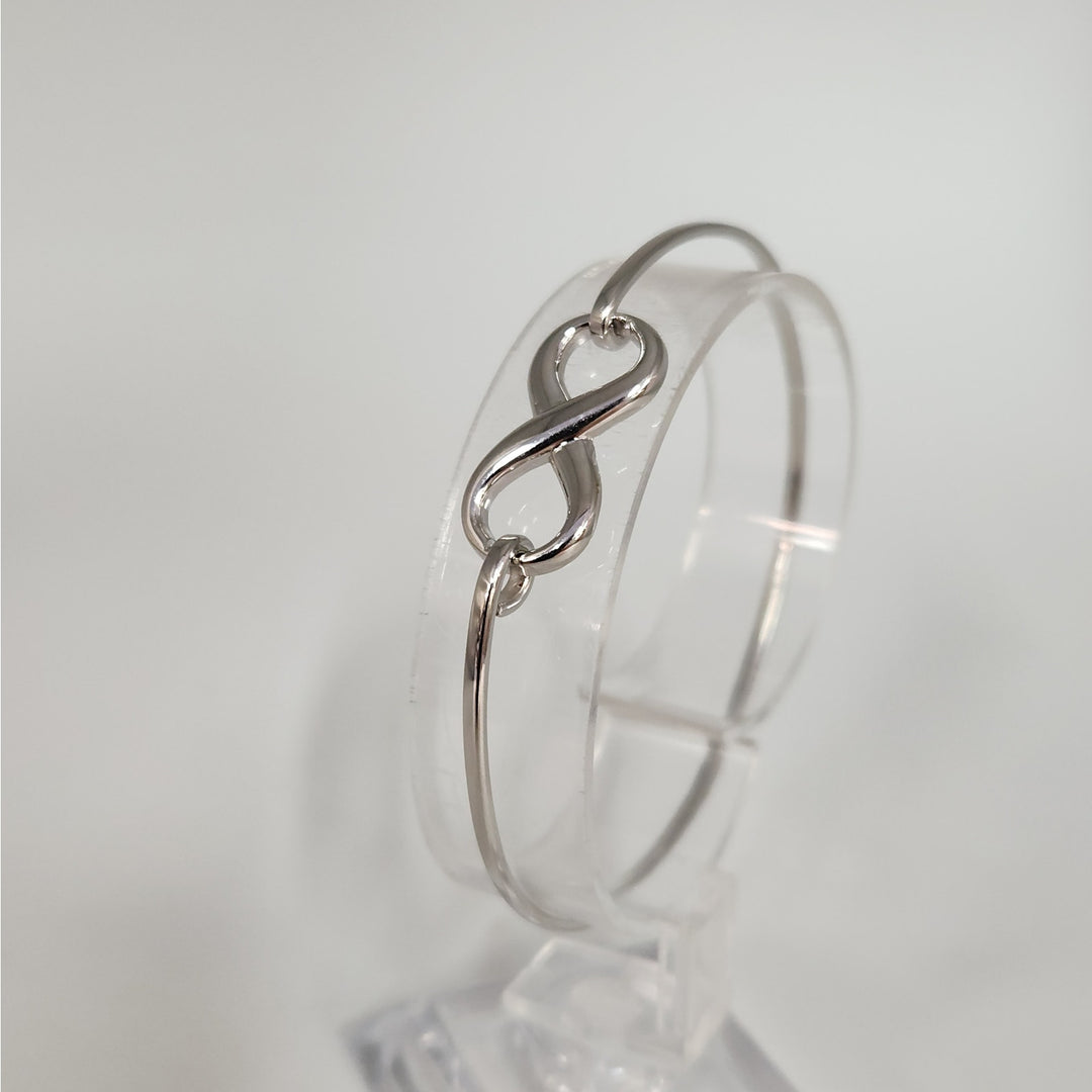 925 Sterling Silver Infinity Bangle Bracelet