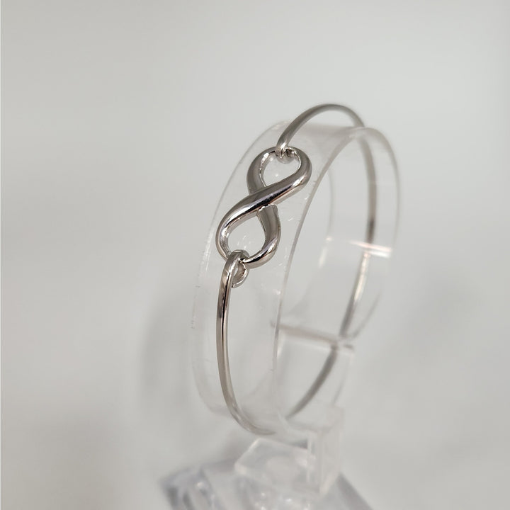 925 Sterling Silver Infinity Bangle Bracelet