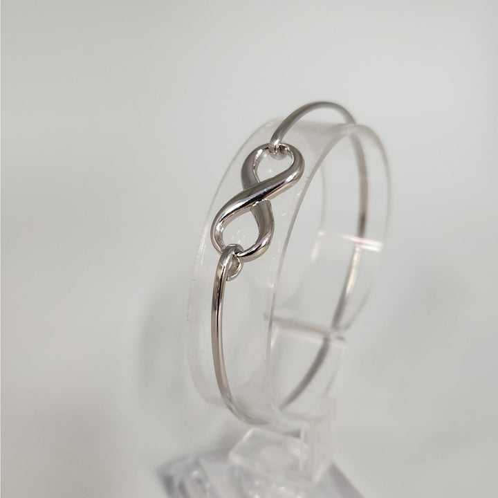925 Sterling Silver Infinity Bangle Bracelet