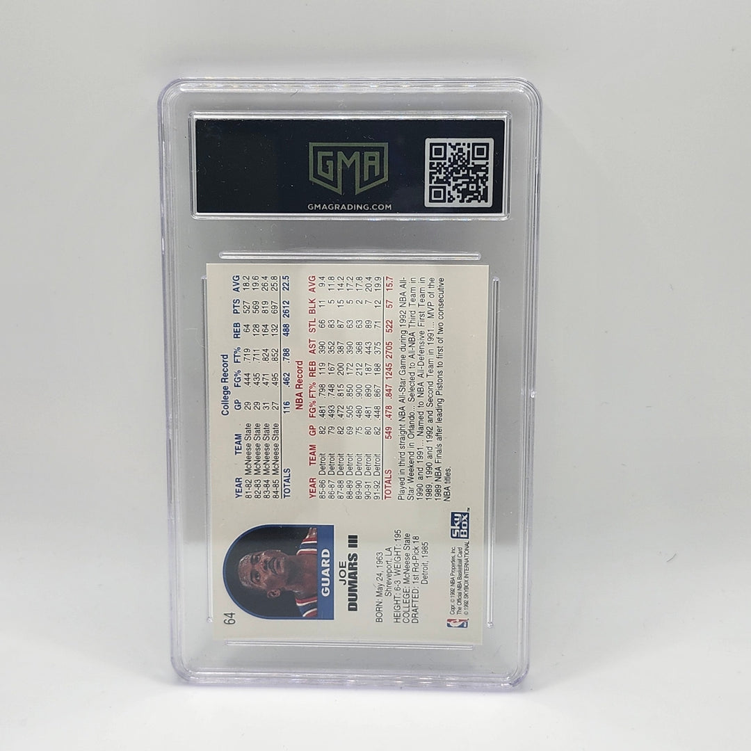 1992 Hoops Joe Dumars #64 Detroit Pistons GMA 8.5 NM-MT+ Hall Of Fame Guard HOF