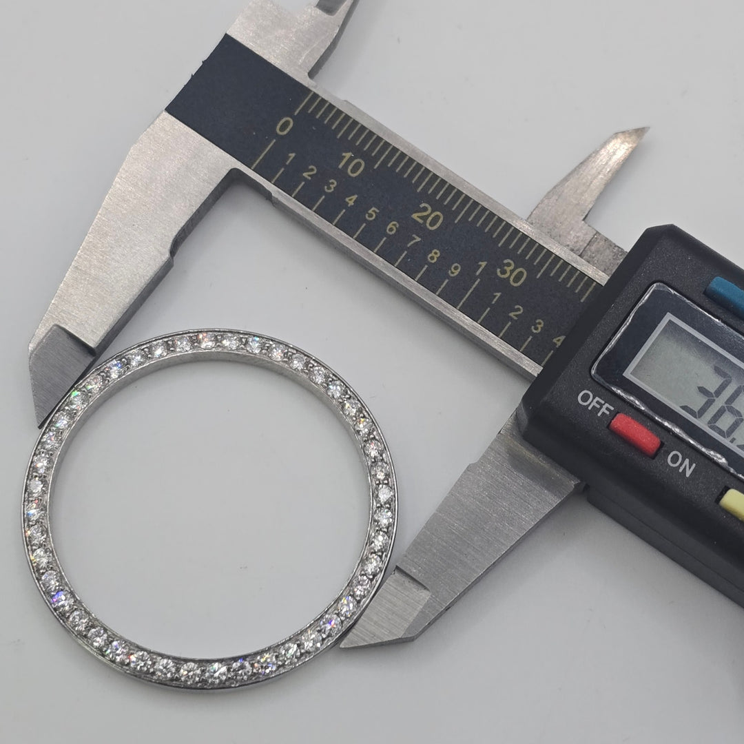36mm Aftermarket Lab Diamond Bezel Stainless Steel 1-Row