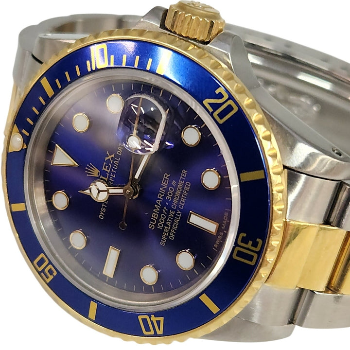 Rolex Submariner Date 16803 Two-Tone 40mm Blue Dial Watch