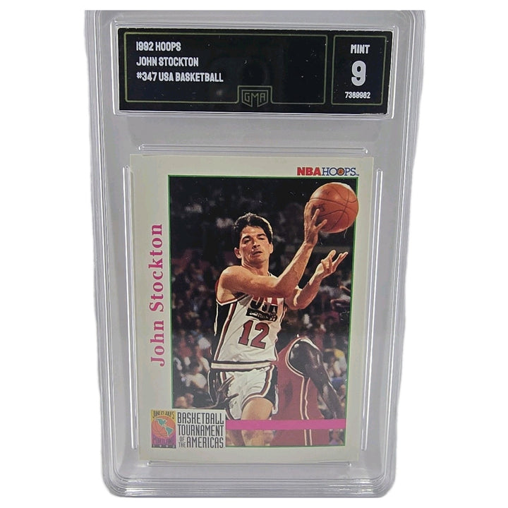 1992 Skybox Hoops USA BASKETBALL Olympic Team JOHN STOCKTON 347 GMA 9 MINT B2