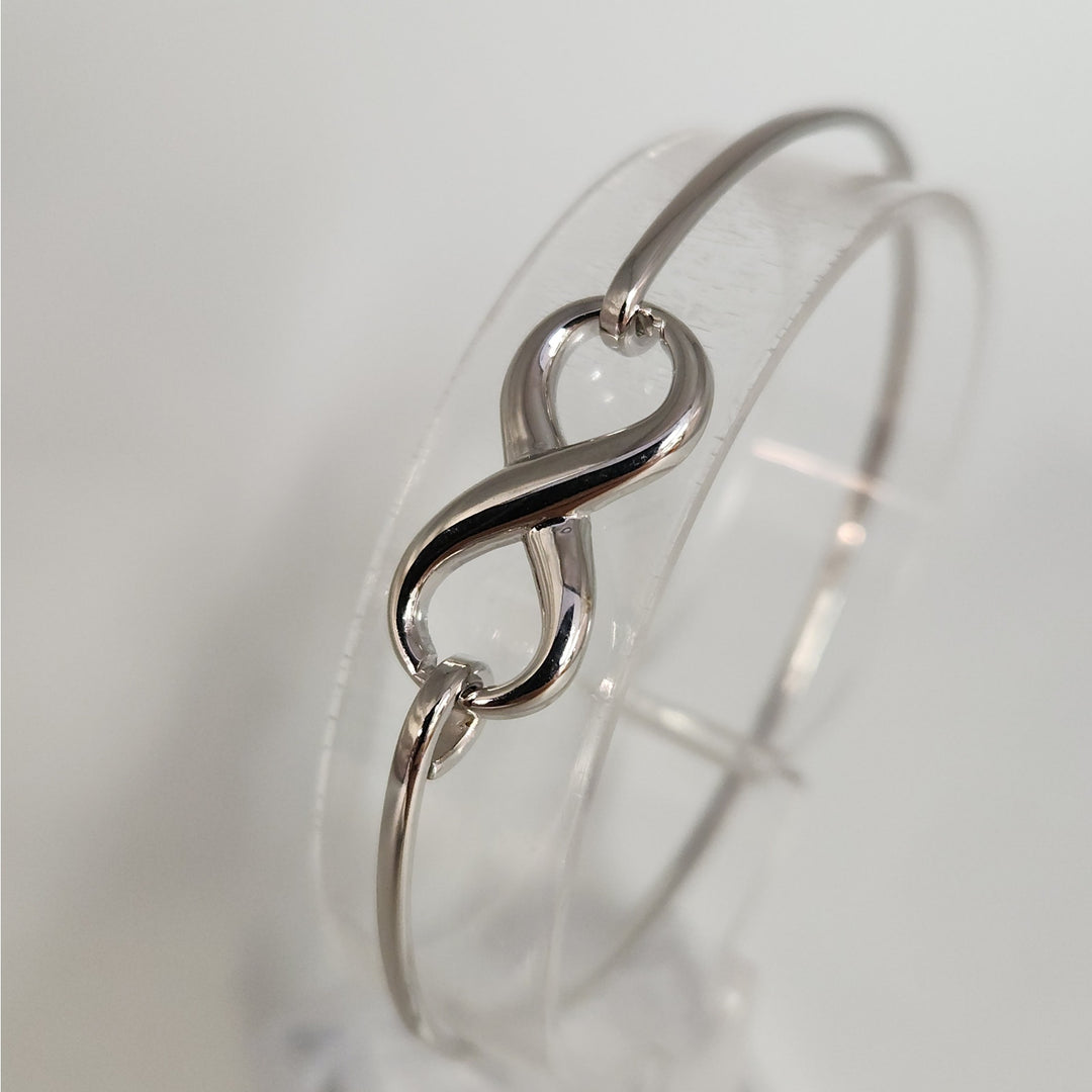 925 Sterling Silver Infinity Bangle Bracelet