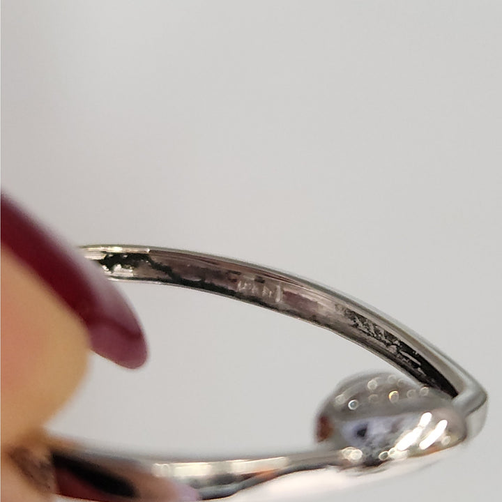 18K White Gold Diamond Double Heart Open Pendant 2.5g