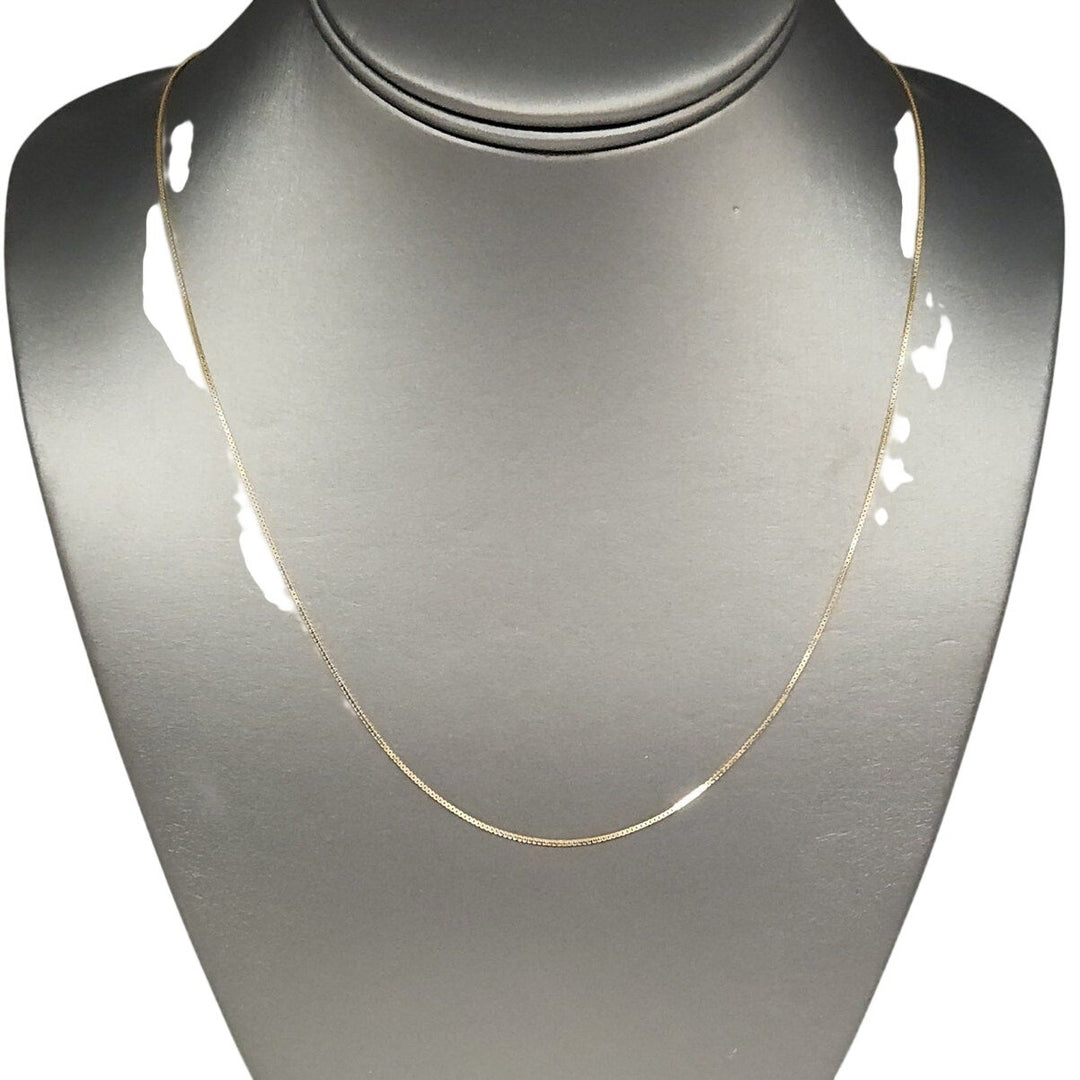 10k Yellow Gold 0.8mm Adjustable Box Chain 22"w