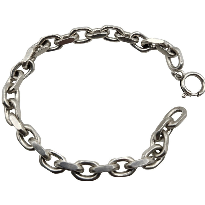 925 Sterling Silver Heavy Link Chain Bracelet 19.9g 7.25 Inches Fine Jewelry