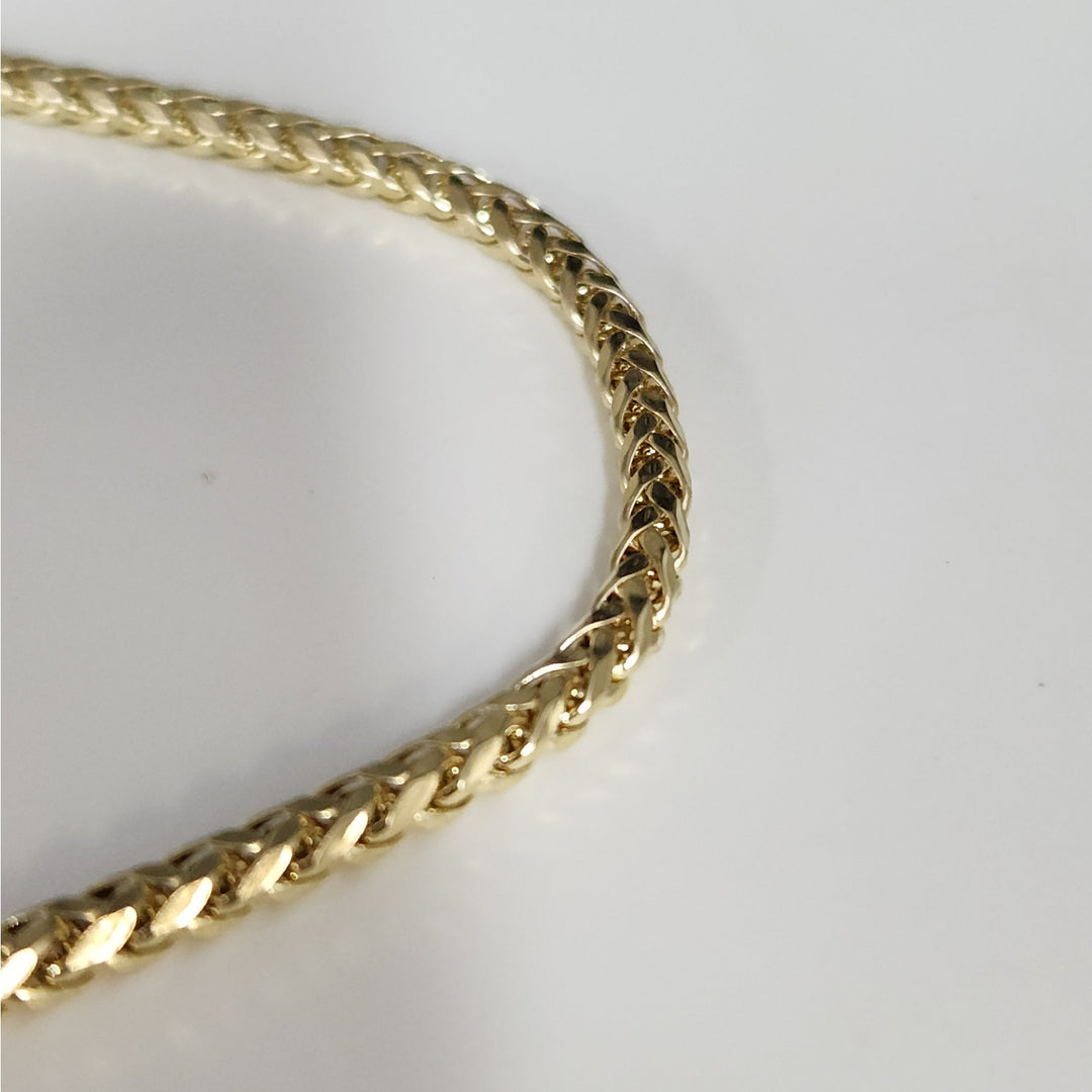 Genuine 10k Yellow Gold Wheat Link Necklace 24"