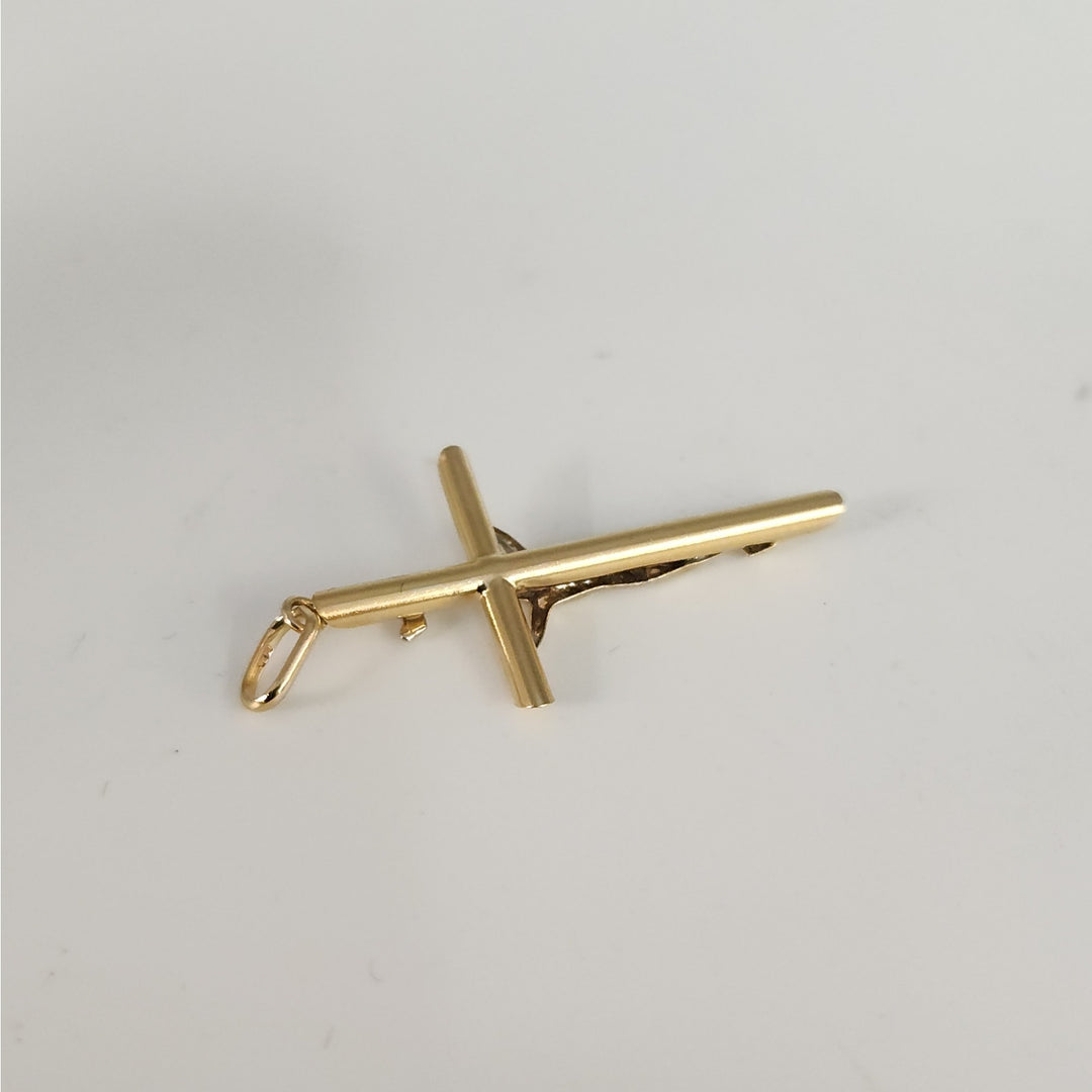 14k Yellow Gold Crucifix Cross Religious Jesus Pendant