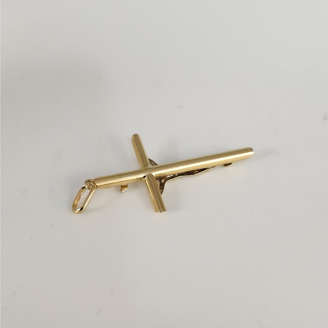 14k Yellow Gold Crucifix Cross Religious Jesus Pendant