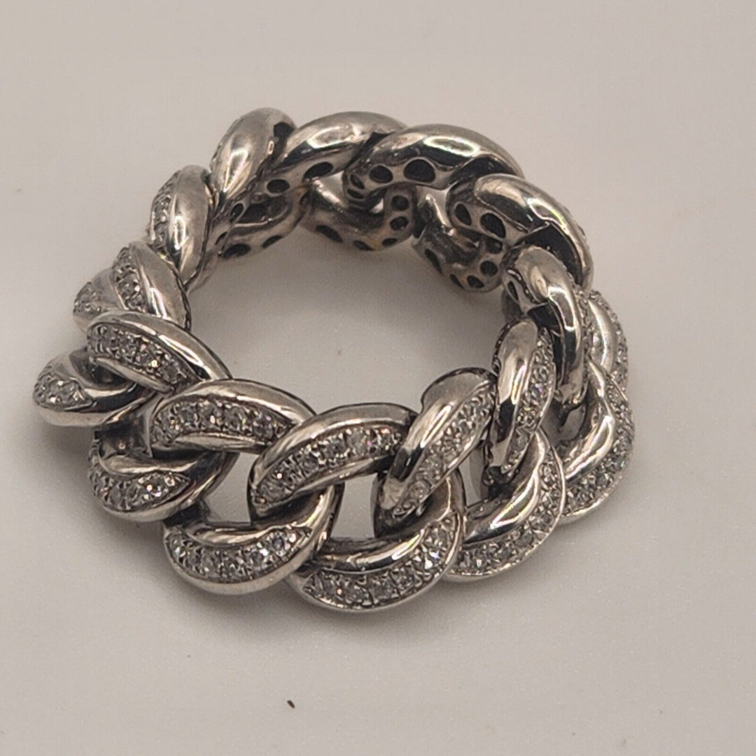 10k White Gold Diamond Icing Flexible Ring