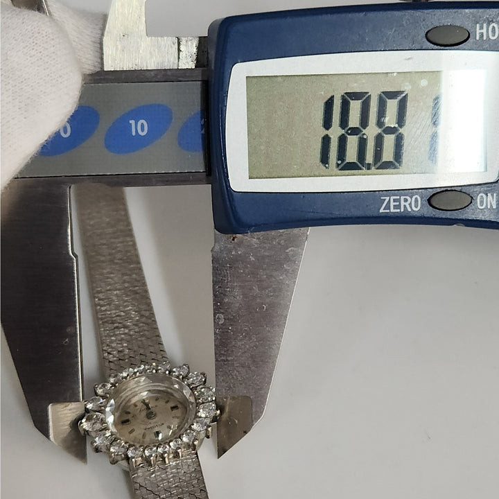 18k White Gold Rolex Precision Diamond Halo SS Aftermarket Bracelet Not Working