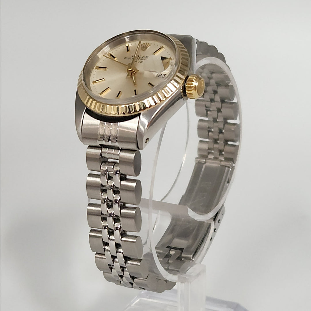 Vintage Rolex Oyster Perpetual date with champagne Dial 18k Jubilee Bracelet yellow gold two tone Ref 6917