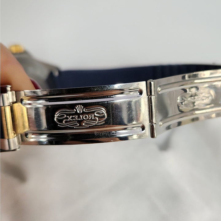 Rolex Submariner 16803 Two Tone 18k Gold Blue Dial Automatic Men's Watch