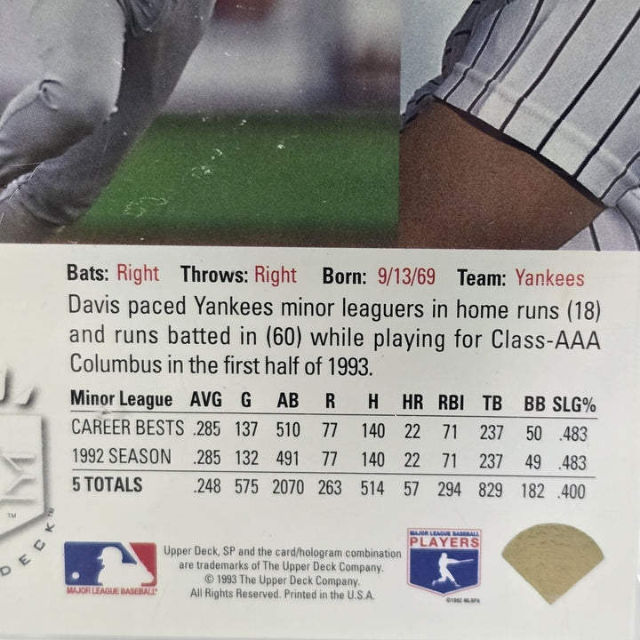 1993 Upper Deck SP Foil Russ Davis Rookie Card #274 PSA 8 NM-MT B2