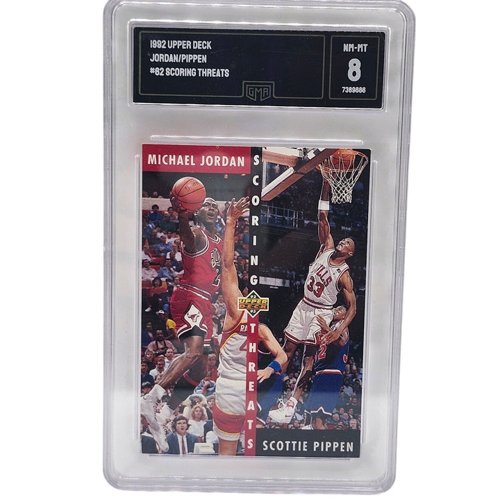 1992 Upper Deck #62 Michael Jordan Scottie Pippen Scoring Threats GMA 8 NM-MT