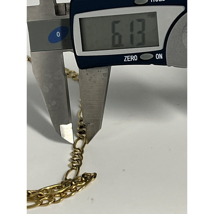 14k Gold Heavy Figaro Chain Necklace, 22in , 19.6g