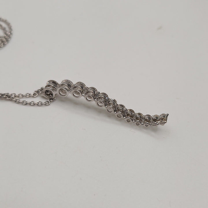 14k White Gold Diamond Tears Shape Pendant 12 round Diamonds 1 1/2 CT Necklace