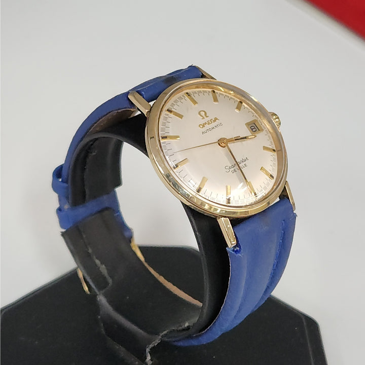 Vintage Omega Seamaster De Ville Automatic Solid 14K Gold Watch