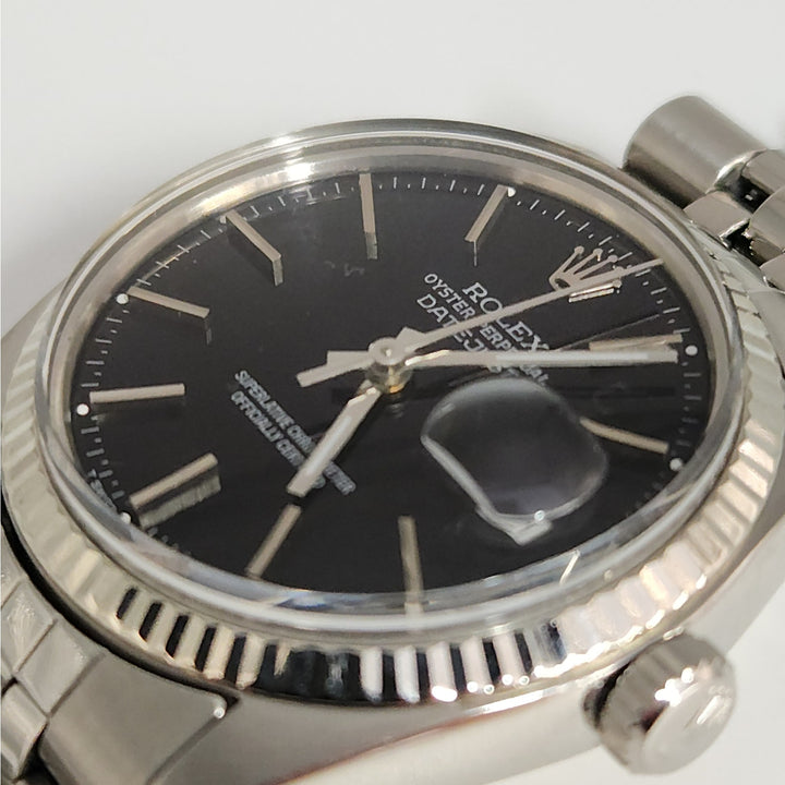 36MM Rolex 16014 Oyster Perpetual Datejust Jubilee Fluted White Gold Bezel