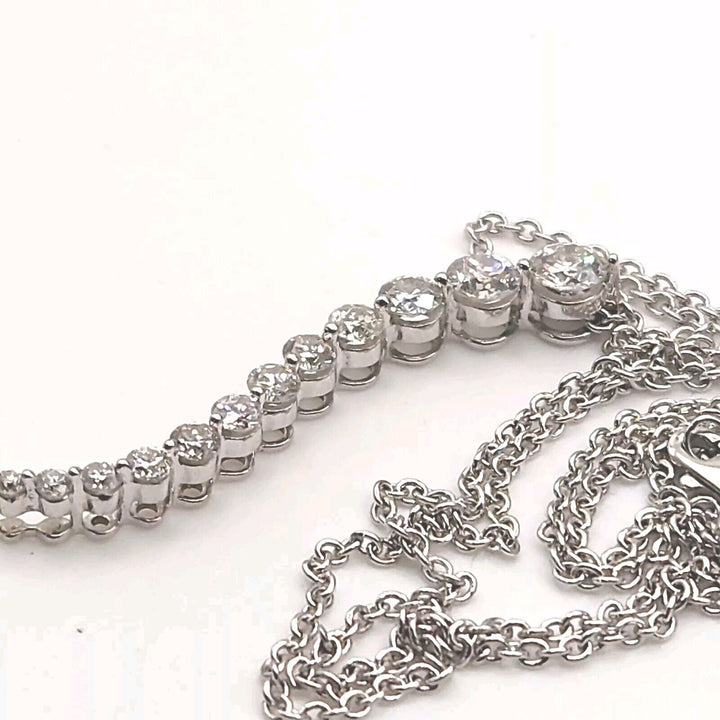 14k White Gold Diamond Tears Shape Pendant 12 round Diamonds 1 1/2 CT Necklace