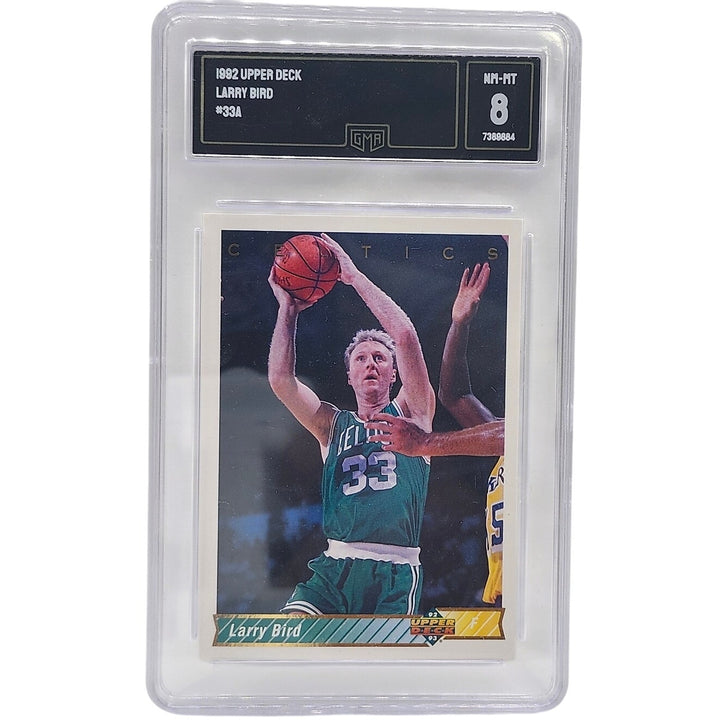 1992 Upper Deck Larry Bird #33A Boston Celtics HOF GMA 8 NM-MT Graded Card