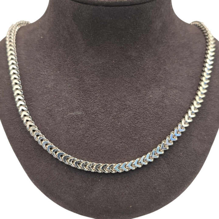 925 Sterling Silver Flat Curb Chain Necklace 18in 20.9g Italy Solid Shine