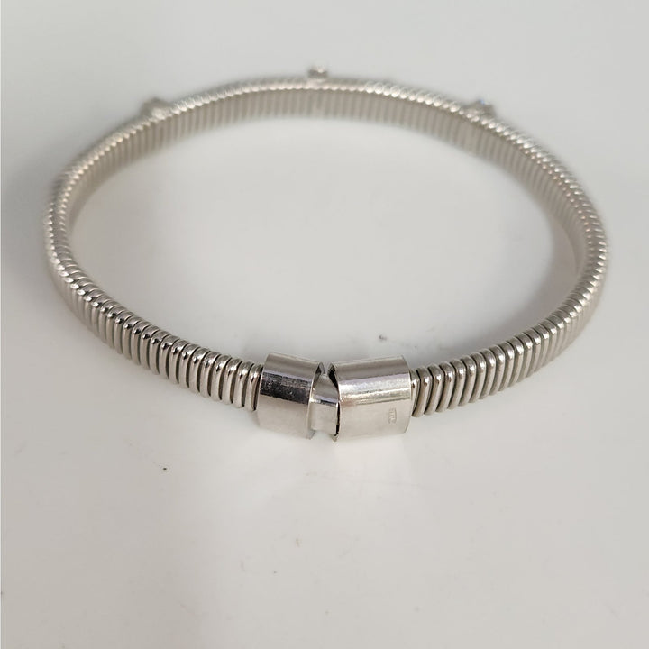 925 Sterling Silver Bracelet with cubic zirconia Accents